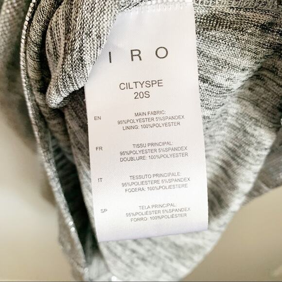 IRO Paris Cilty Silver Metallic Ruched Mini Dress NWT Small - Picture 7 of 9